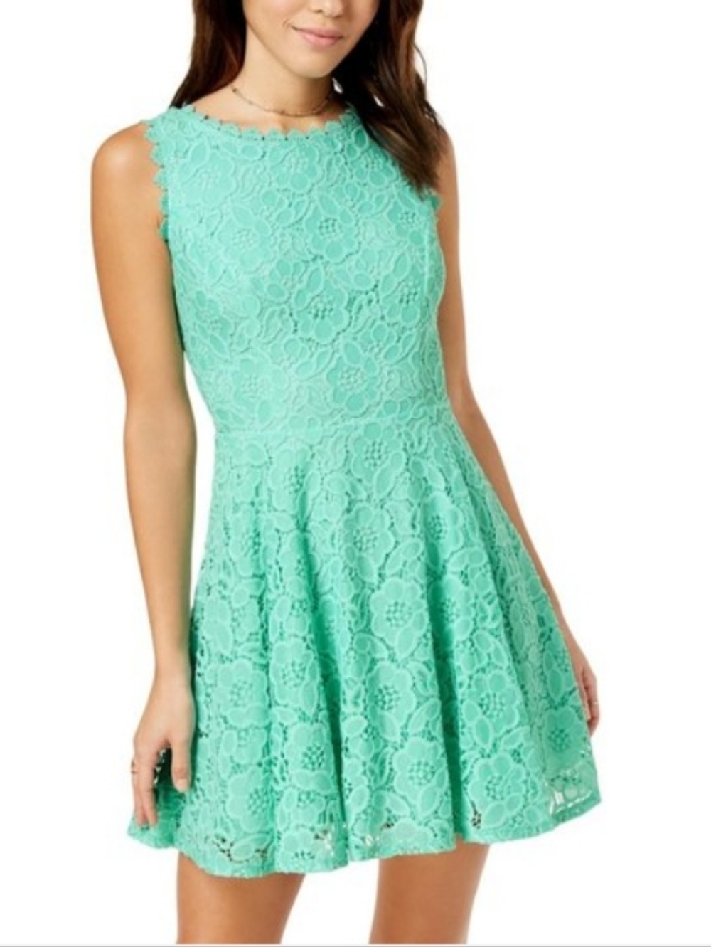 City Studios Juniors' Lace Fit & Flare Dress